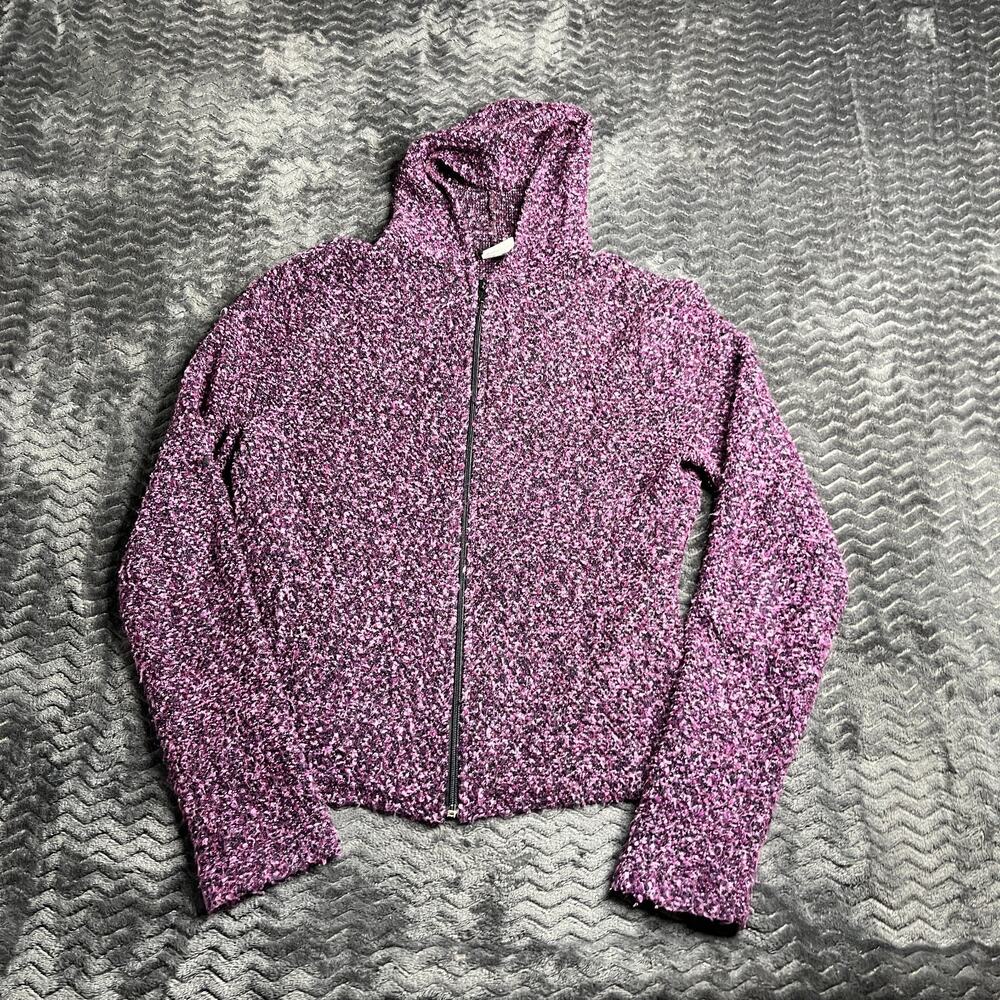 Angel Tattoo Zip Up purple Sweater Hoodie Girl Size XL